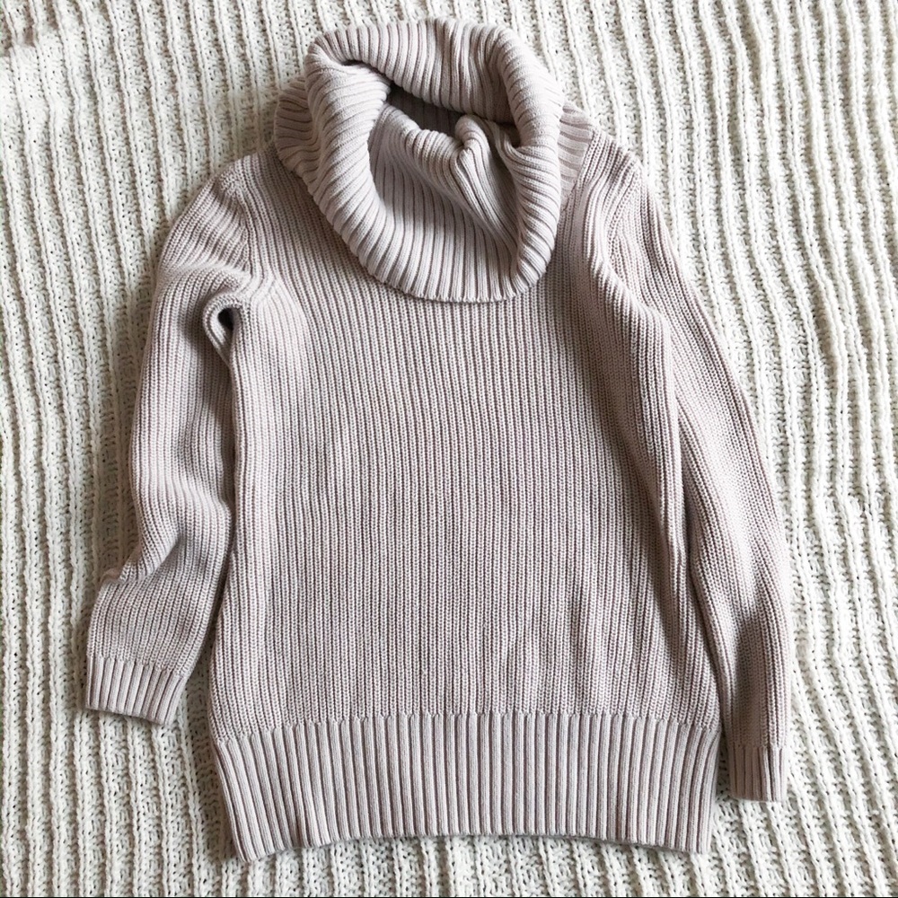 Women’s Light Pink Cowl Neck Sweater, Size 8/M